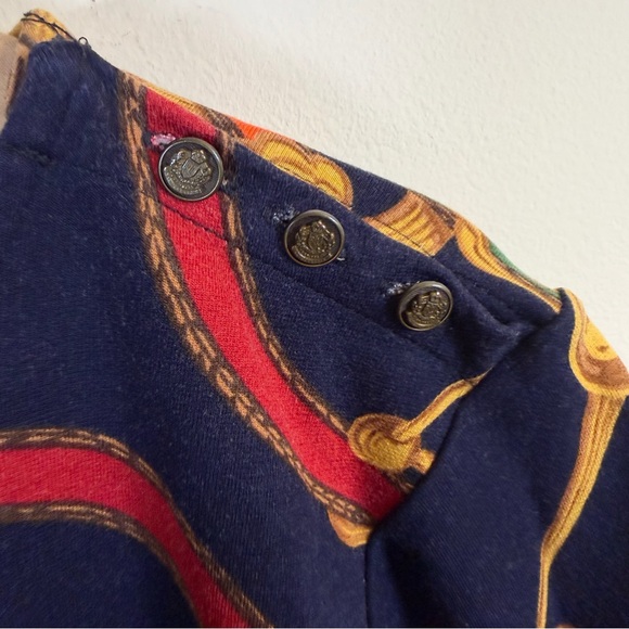 Lauren Ralph Lauren Equestrian Chain Print Shift Dress Navy Size 2X 3/4 Sleeve - Picture 7 of 7